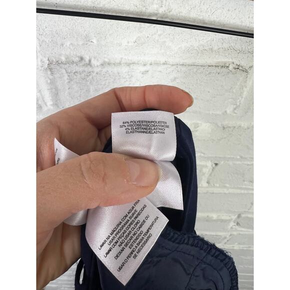 Jones New York Women's Tapered Leg Stretch Dress Pant Flat Front Navy Size 6 - Picture 4 of 5